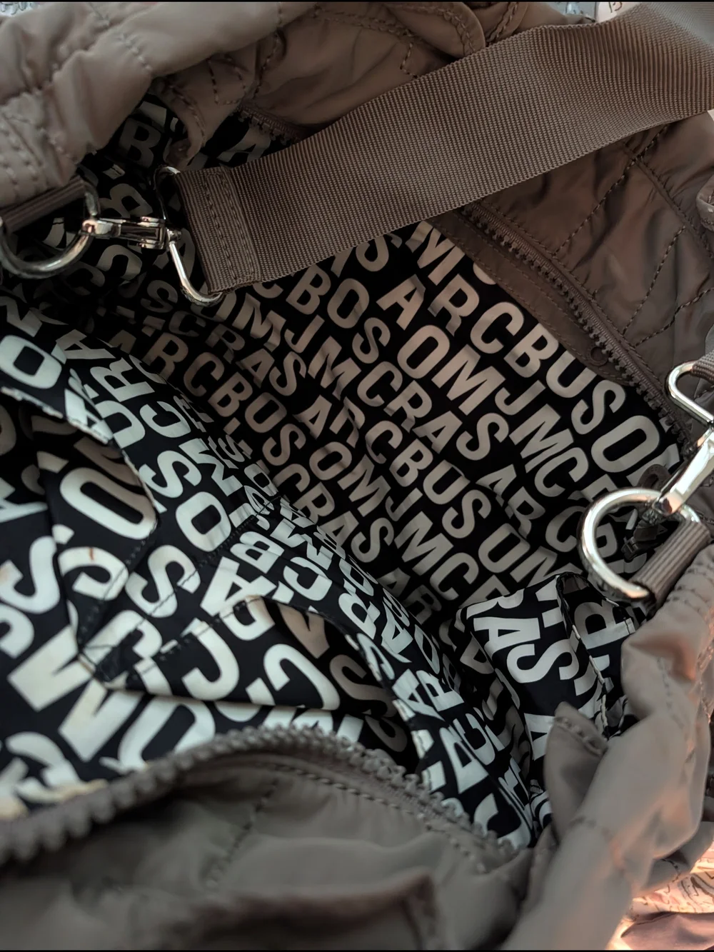Marc Jacobs Quilted Nylon Crossbody Tote Bag - Brown